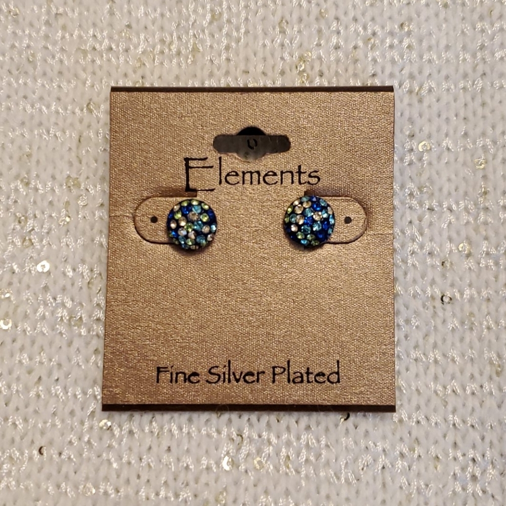 Elements Earrings Blue, Aqua & White